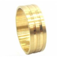 Aliança em Ouro Amarelo 18K com Frisos Polidos